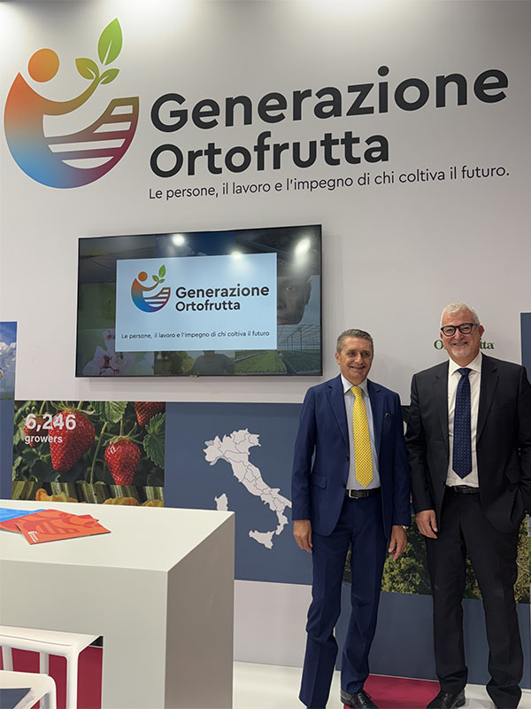 Da sinistra: Andrea Badursi, presidente di Italia Ortofrutta e Vincenzo Falconi, direttore di Italia Ortofrutta